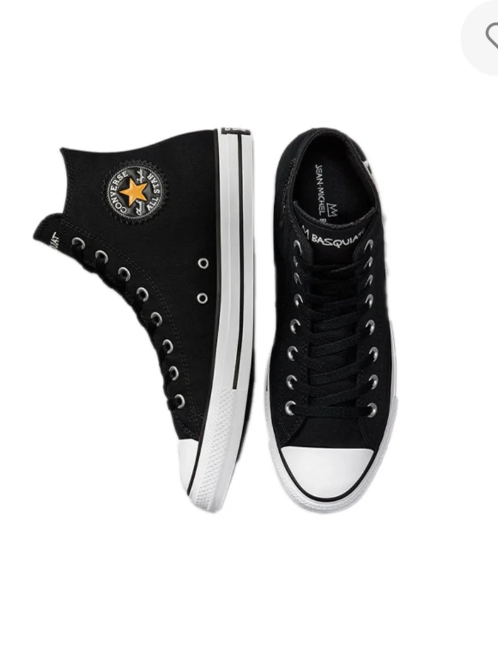 Converse Kids High Top Sneakers in Black with White Toe Cap
